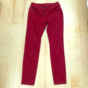 Red skinny jeans
